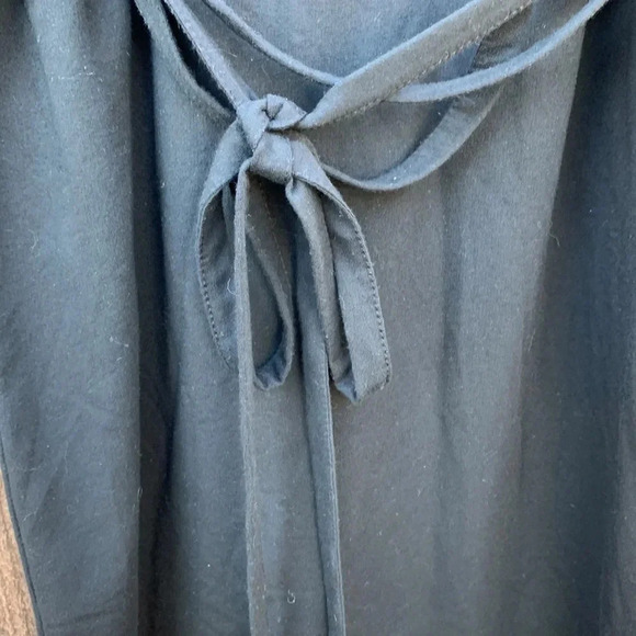 Zara medium black dress with belt, ruffled sleeves, pit to pit 22", length 34" - Picture 3 of 5